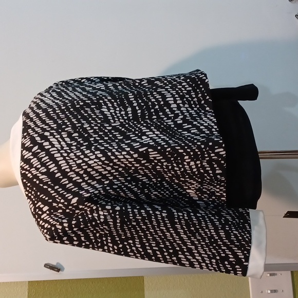 Designer Allen Kay sz 12 NWT Wmn's Blk/Wht 3/4 slv open front jacket - Picture 3 of 10